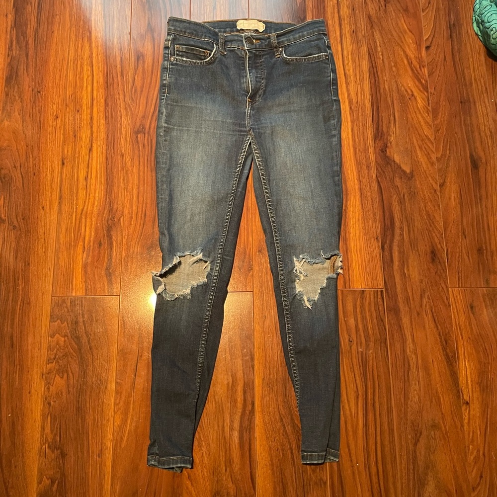 Free People Busted Knee Skinny Jeans